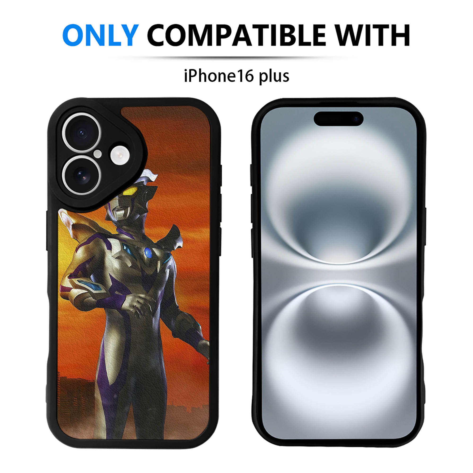 （画像用） ウルトラマン Ultraman 【iPhone 16シリーズ対応】シリコンスマホケース（レザー調） 材質：シリコン